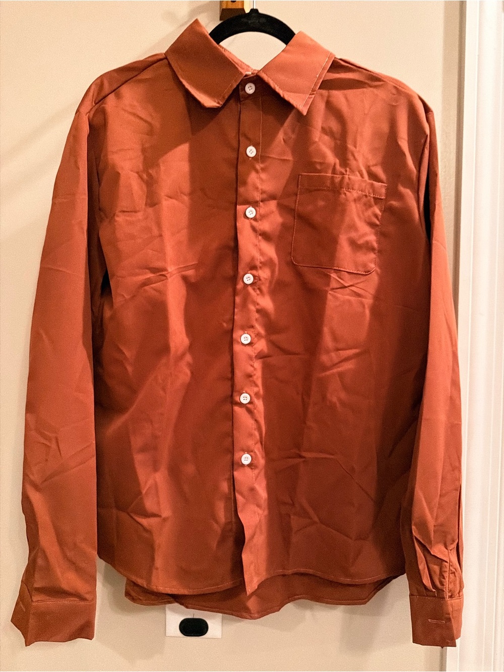 Source Unknown Rust Orange Long-Sleeve Dress Shirt